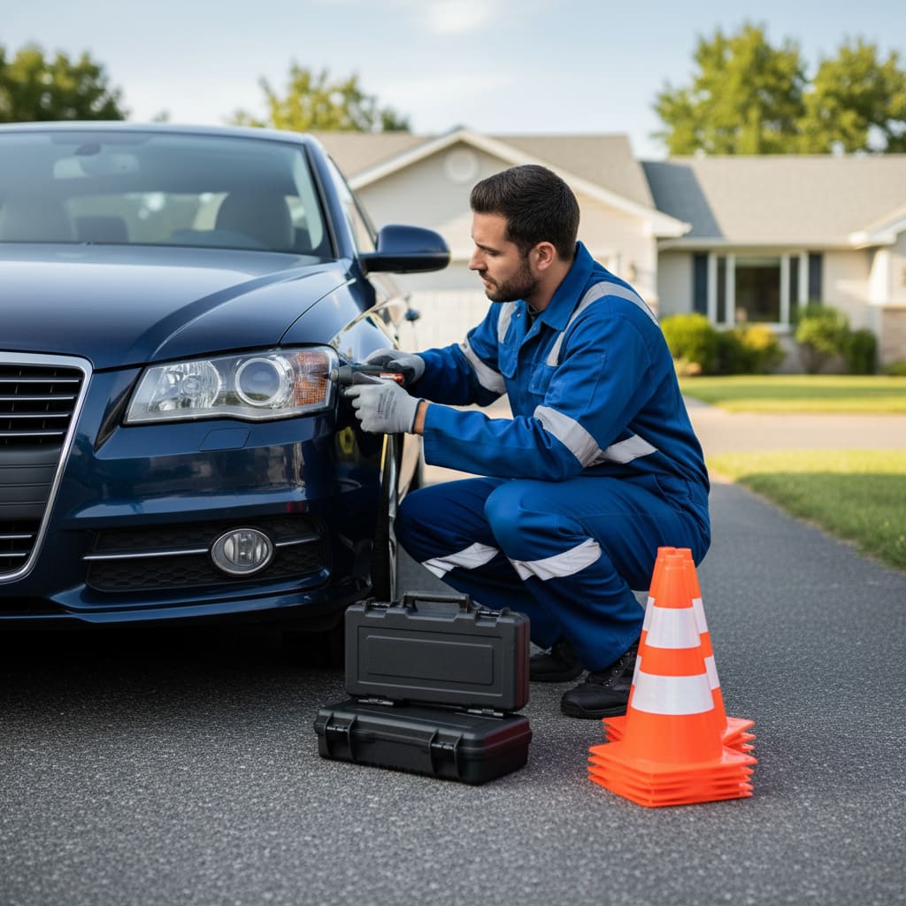 Mobile on-site headlight service